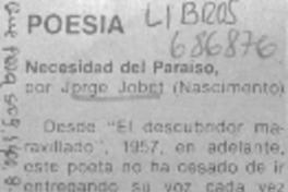 Necesidad del paraíso.