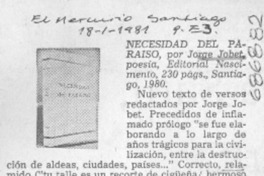 Necesidad del paraíso