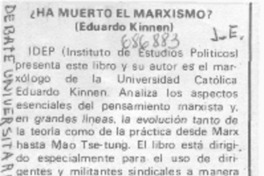 ¿Ha muerto el marxismo?