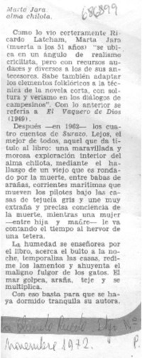 Marta Jara: alma chilota .