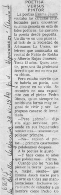 Poetisa versus pintor.