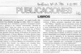 Mis encuentros con la oposición.