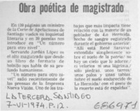 Obra poética de magistrado.