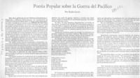 Poesía popular sobre la Guerra del Pácifico