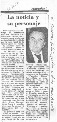 La noticia y su personaje.