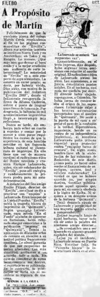 A propósito de Martín