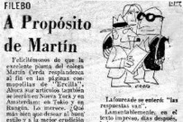 A propósito de Martín