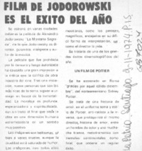 Film de Jodorowsky es el éxito del año.