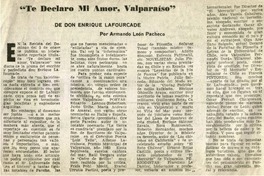 Te declaro mi amor, Valparaíso"