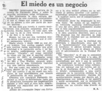 El miedo es un negocio