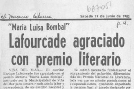 Lafourcade agraciado con premio literario.