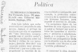 El miedo es un negocio.