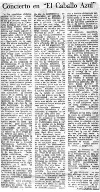 Concierto en "El caballo azul"