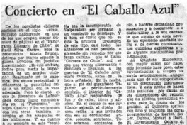 Concierto en "El caballo azul"