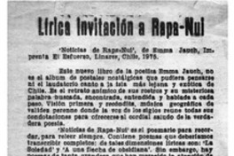 Lírica invitación a Rapa-Nui