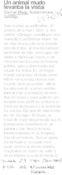 Un Animal mudo levanta la vista