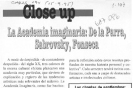 La academia imaginaria: De la Parra, Sabrovsky, Fonseca.