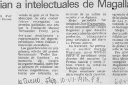 Premian a intelectuales de Magallanes.