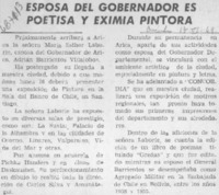 Esposa del gobernador es poetisa y eximia pintora.