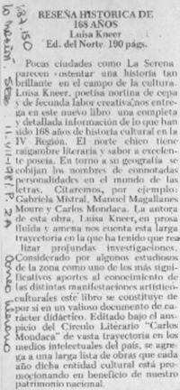 Reseña histórica de 168 años.