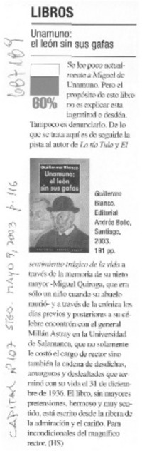 Unamuno: el león sin sus gafas