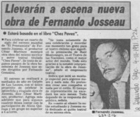 Llevarán a escena nueva obra de Fernando Josseau.