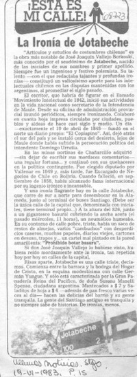 La Ironía de Jotabeche.