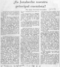 ¿Es Jotabeche nuestro principal cuentista?