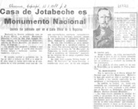 Casa de Jotabeche es monumento nacional.
