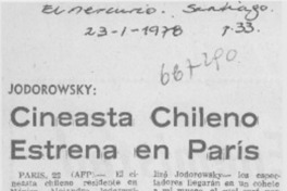 Cineasta chileno estrena en París.