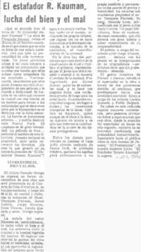 El Estafador R. Kauman, lucha del bien y el mal.