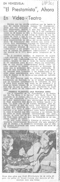 "El Prestamista", ahora en video-teatro.