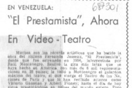 "El Prestamista", ahora en video-teatro.