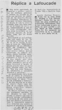 Réplica a Lafourcade.