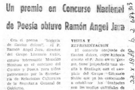 Un Premio en concurso nacional de poesía obtuvo Ramón Angel Jara.