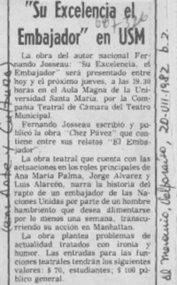Su excelencia el embajador" en USM.