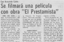 Se filmará una película con obra "El prestamista".