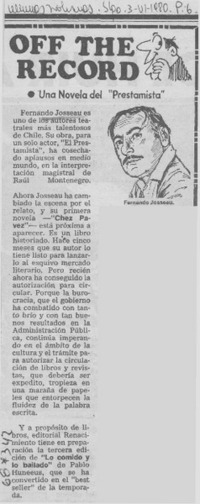 Una novela del "Prestamista".