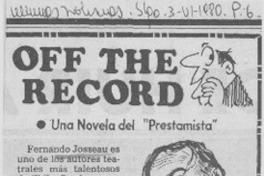 Una novela del "Prestamista".