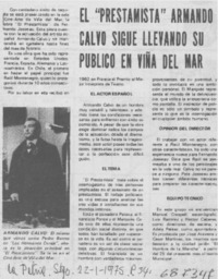 El "Prestamista" Armando Calvo sigue llevando su público en Viña del Mar.