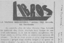 La víspera irresistible.