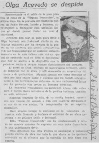 Olga Acevedo se despide