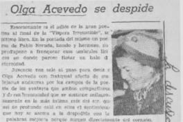 Olga Acevedo se despide