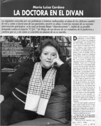 La doctora en el diván: [entrevista]