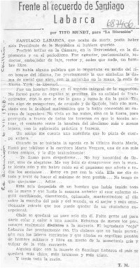 Frente al recuerdo de Santiago Labarca.