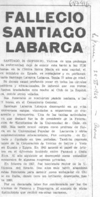 Falleció Santiago Labarca.