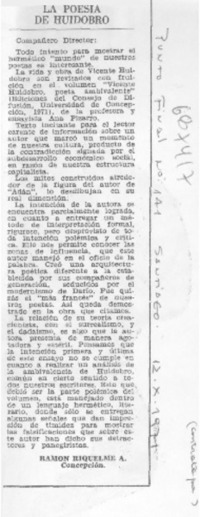 La poesía de Huidobro