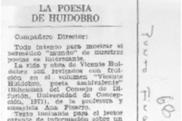 La poesía de Huidobro