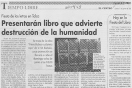 Presentarán libro que advierte destrucción de la humanidad