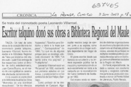 Escritor talquino donó sus obras a Biblioteca Regional del Maule.